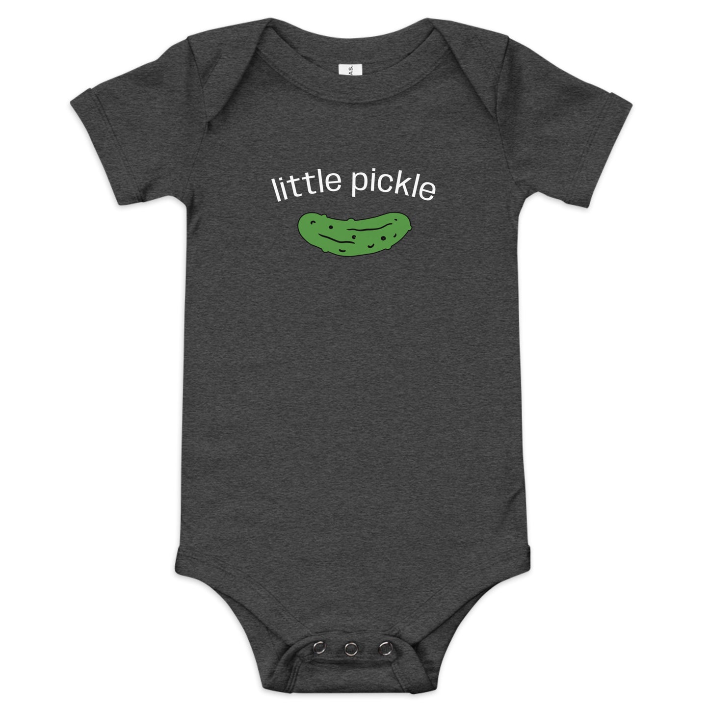 Dark Gray Little Pickle Baby Short Sleeve Onesie
