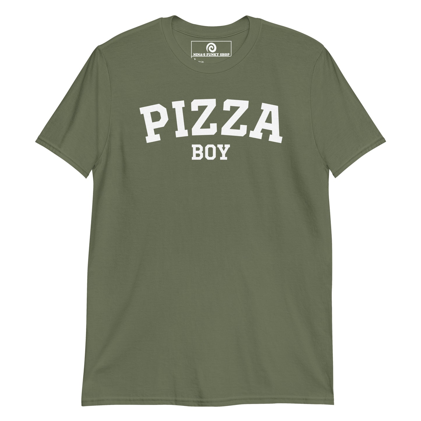 Green Pizza Boy T-Shirt - Varsity White