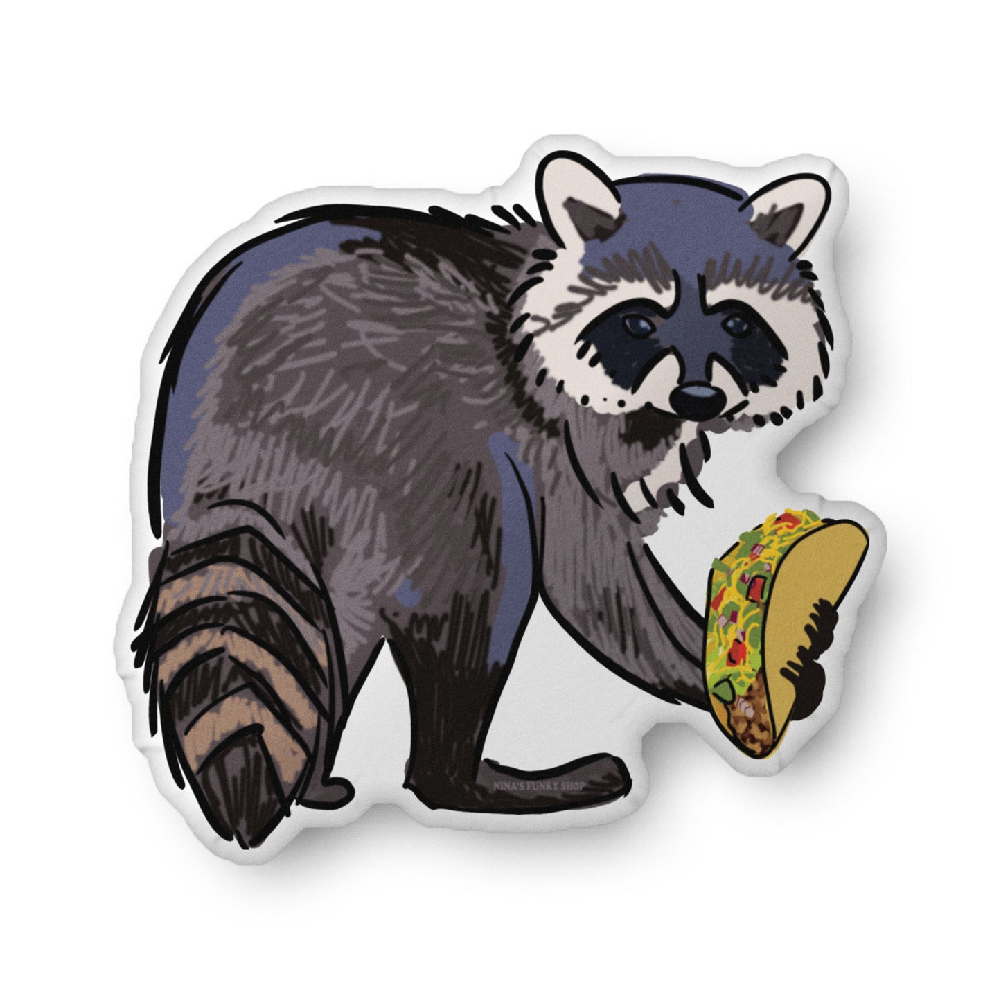Raccoon Taco Shaped Pillow
