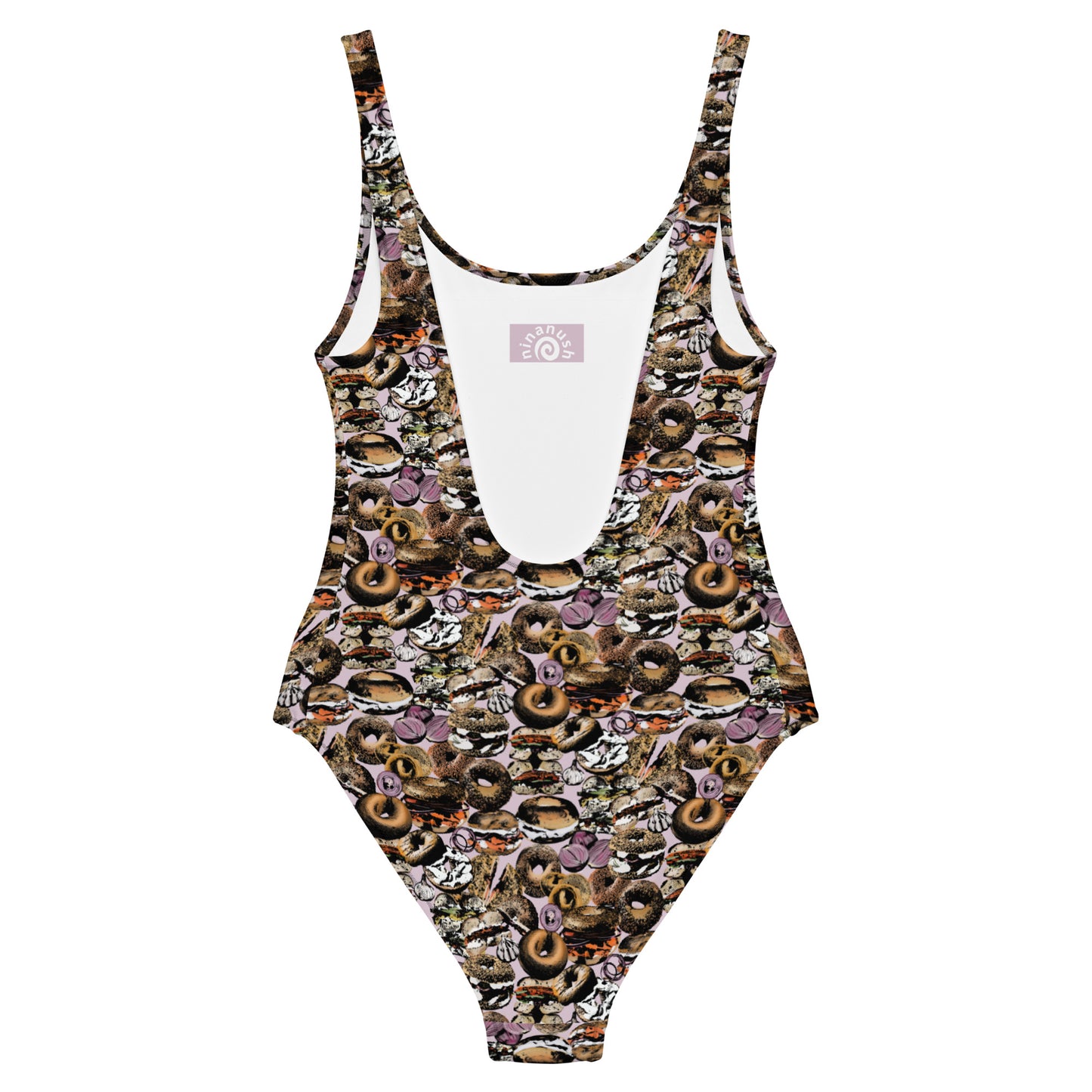 Love bagels? Our colorful bagel bathing suit might be just what you need! It has a flattering fit and unique design of bagels, onions and garlic. Perfect for making a statement by the pool, sea and everything in between. Eat your favorite bagels in this funny bathing suit for bagel enthusiasts and beyond.