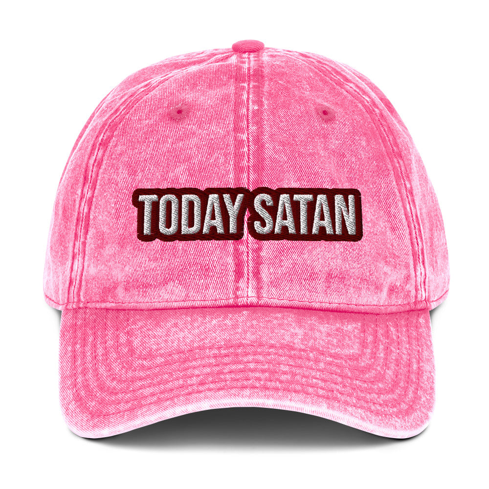 Pink today Satan dad hat from Nina's Funky Shop by ninanush - Today Satan! Add a little personality to your everyday style with this quirky dad hat for sinners of all kinds. It's an unusual dad hat that comes in a variety of colors with "Today Satan" embroidered on the front. Stand out and make a statement in this funny Satan hat or give it as a weird gift to your favorite human.