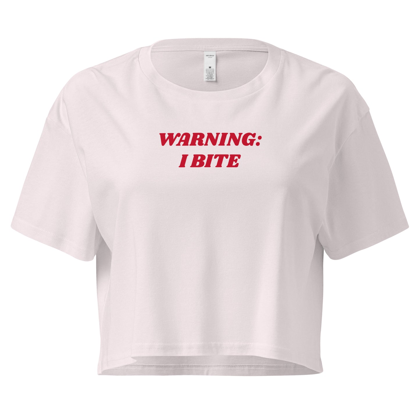 Warning: I Bite Crop Tee