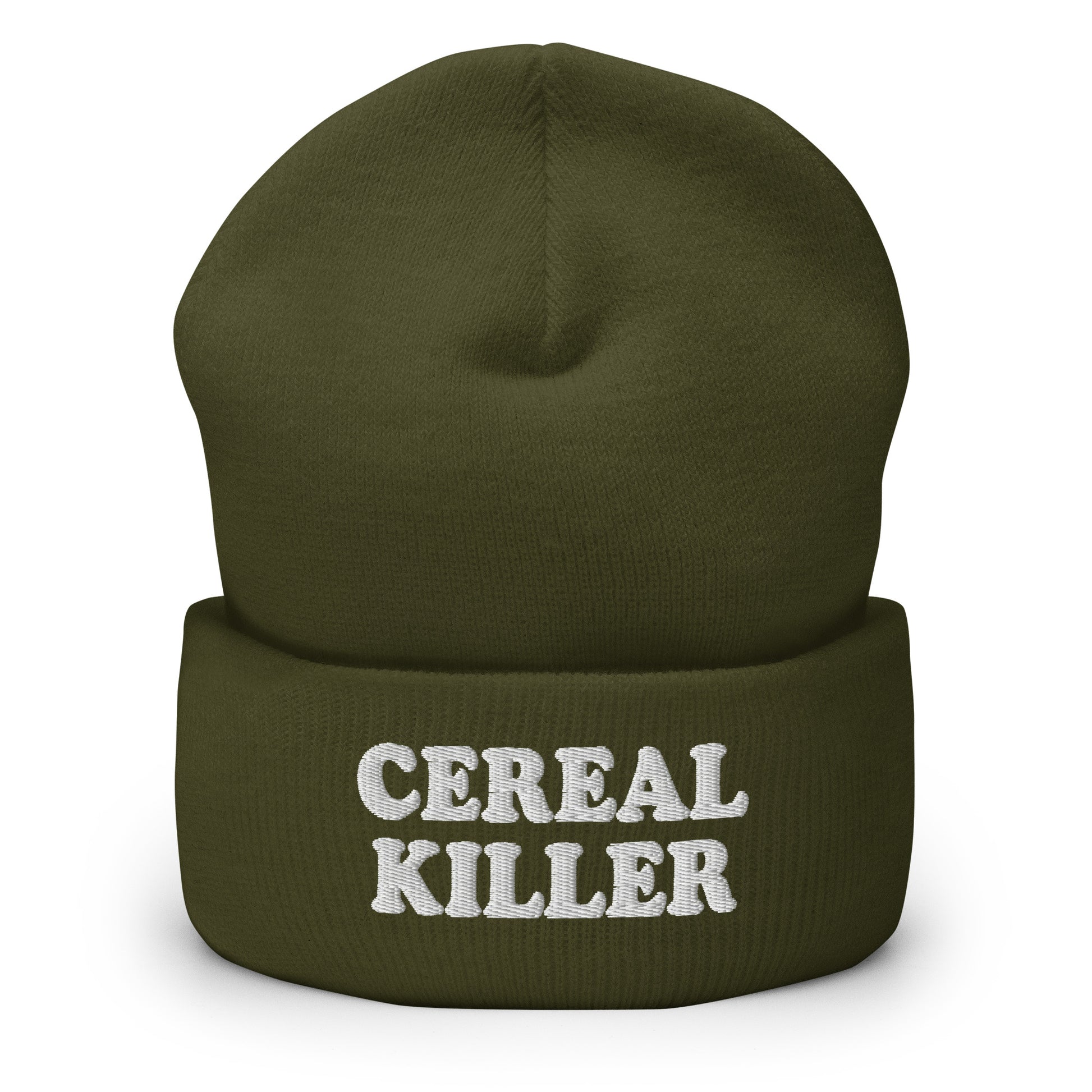 Army Green Cereal Killer Cuffed Beanie