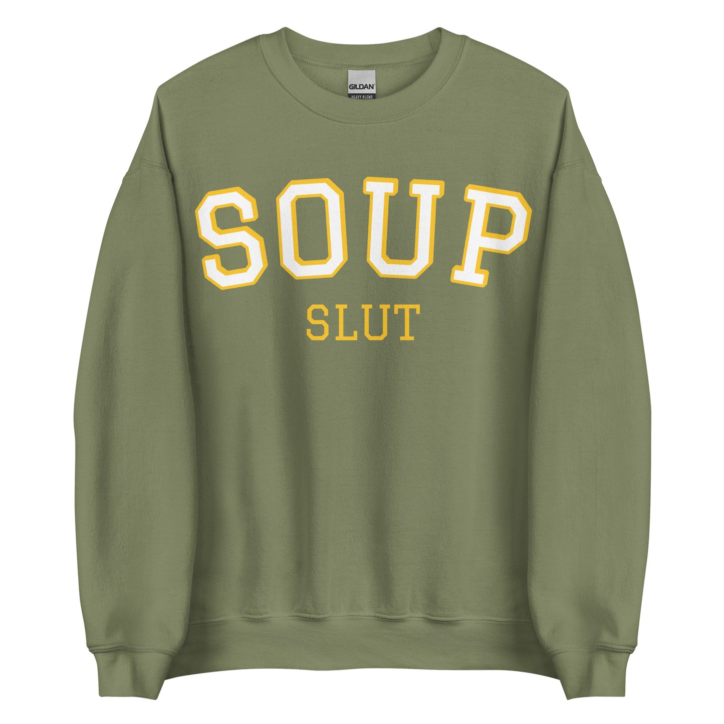 Army Green Varsity Soup Slut Sweatshirt