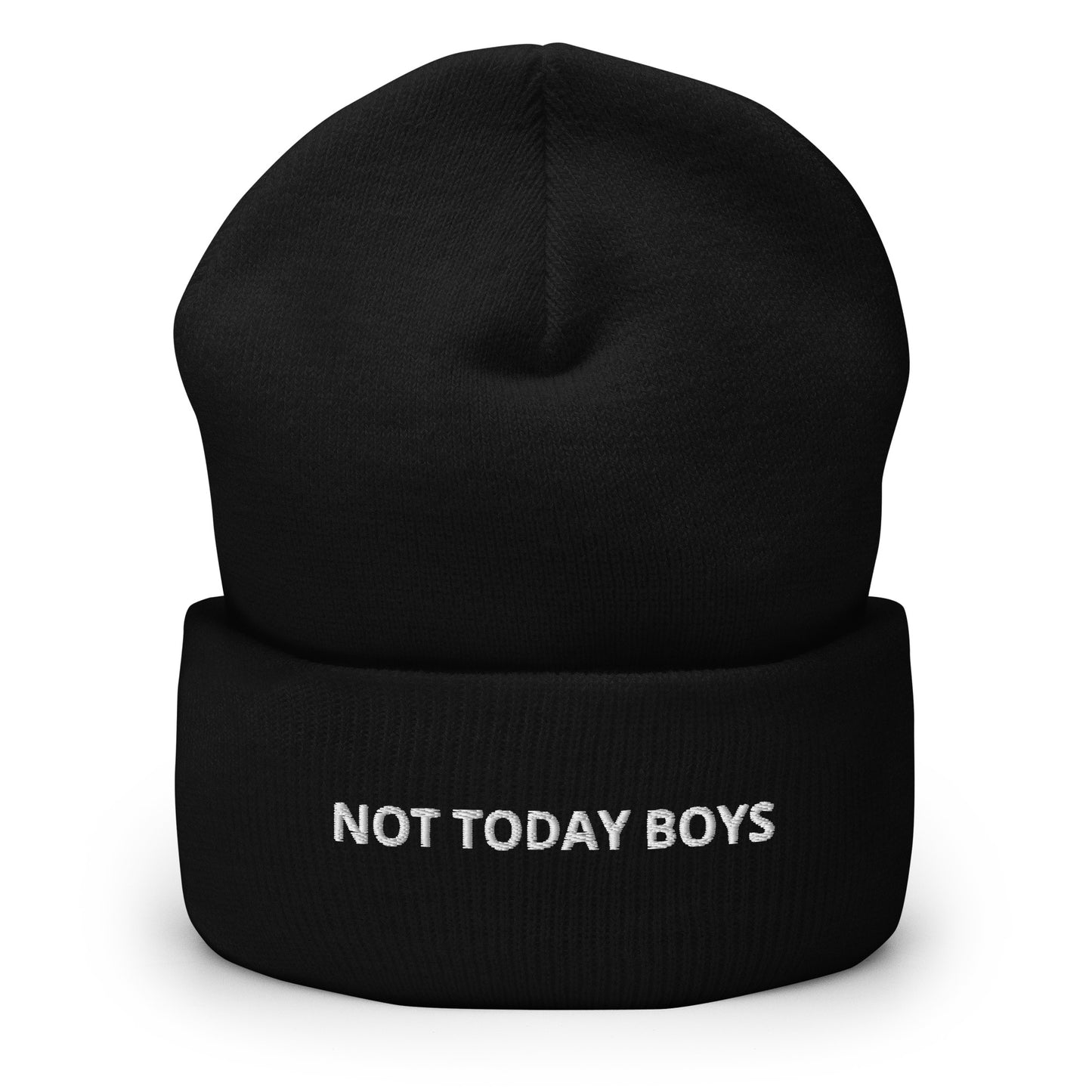 Black Not Today Boys Cuffed Beanie