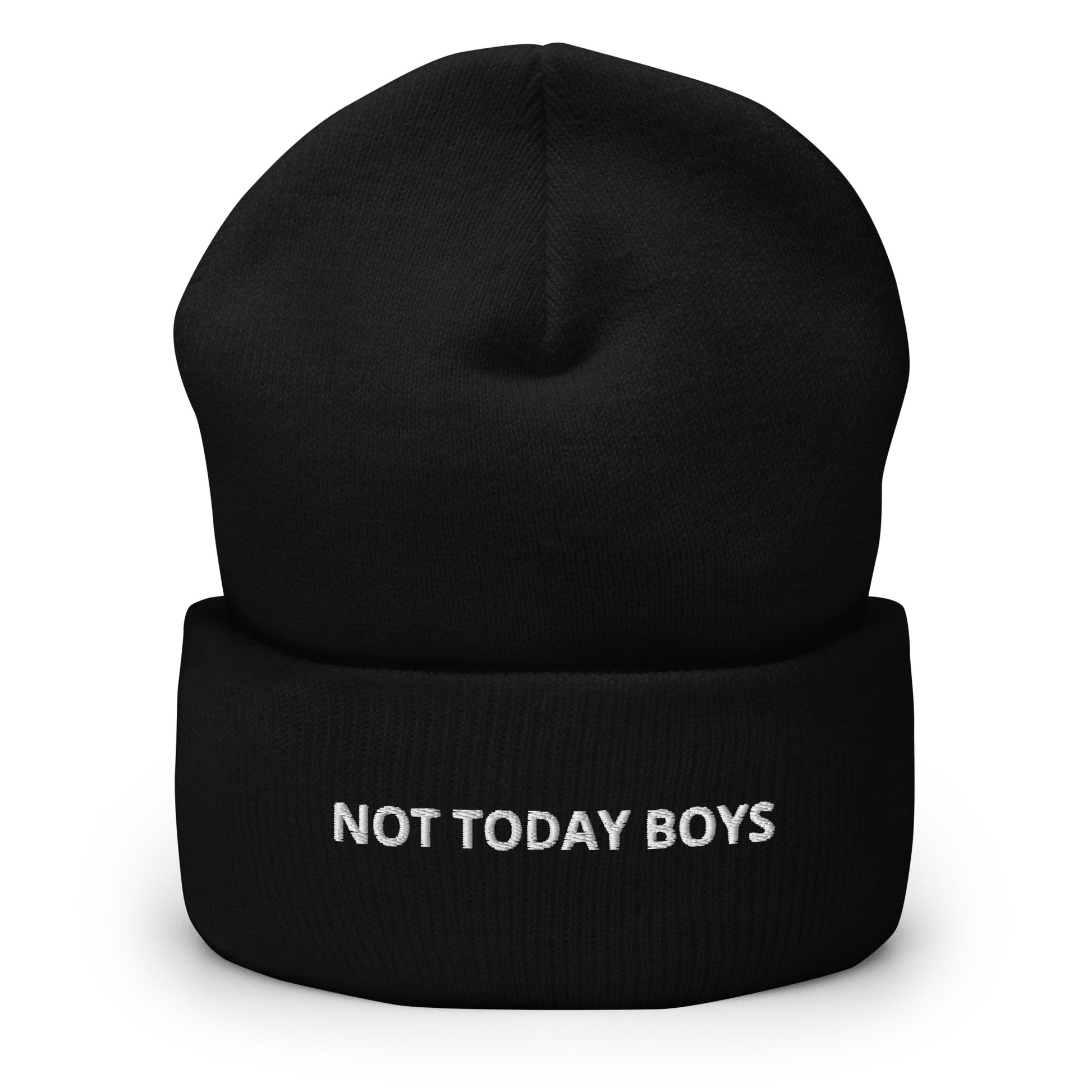Black Not Today Boys Cuffed Beanie