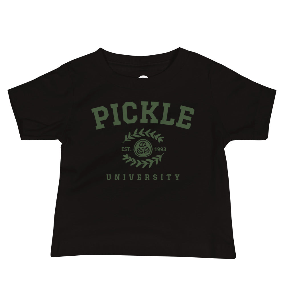 Black Pickle University Baby T-Shirt