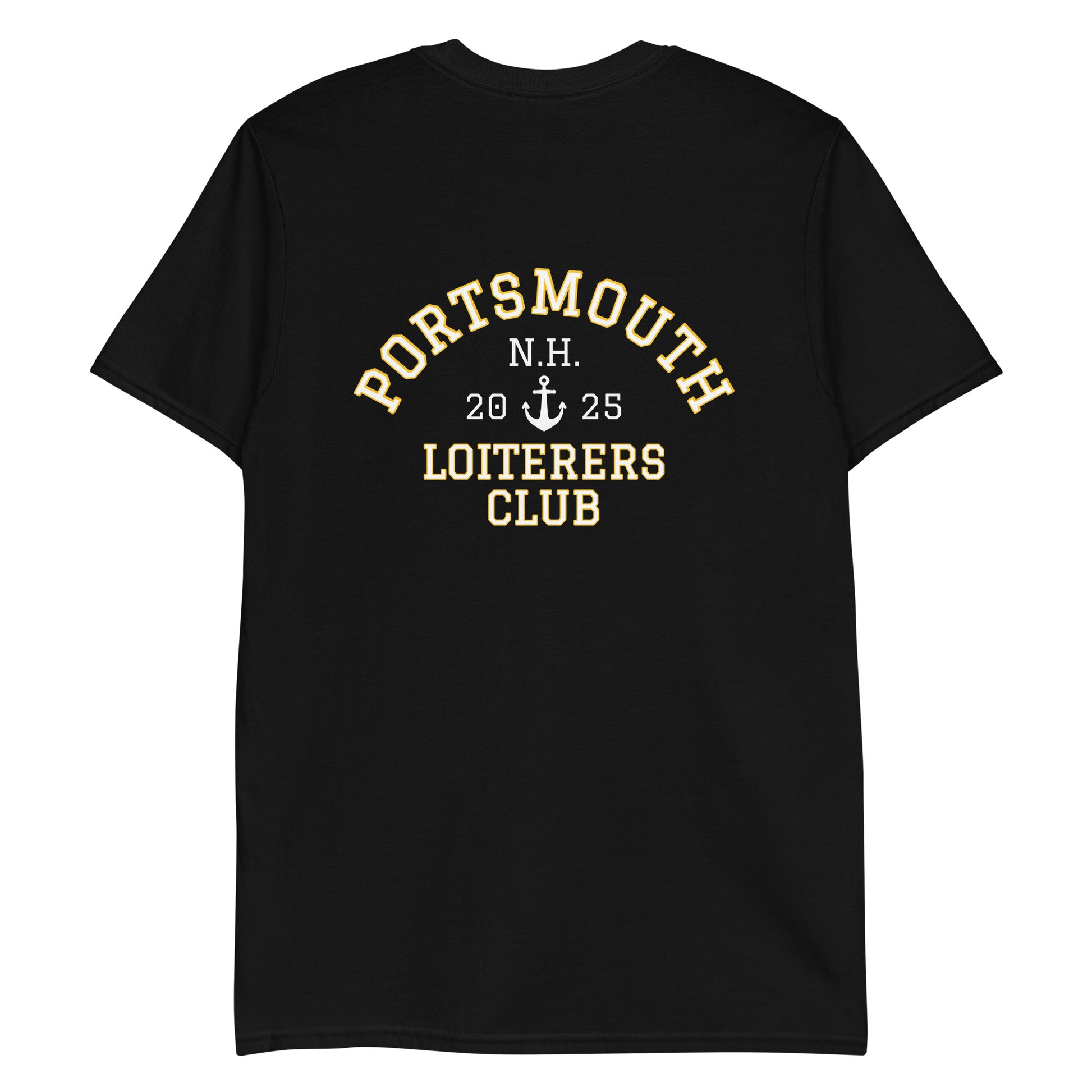 Black Portsmouth N.H. Loiterers Club T-Shirt