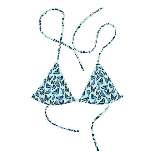 Blue Butterfly Recycled Bikini Top