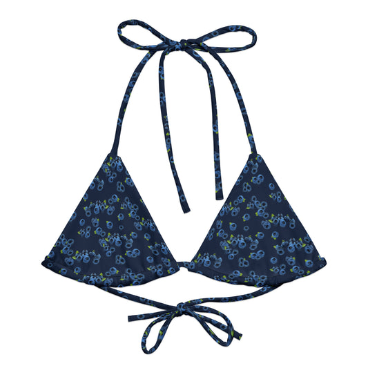 Blueberries Recycled Bikini Top