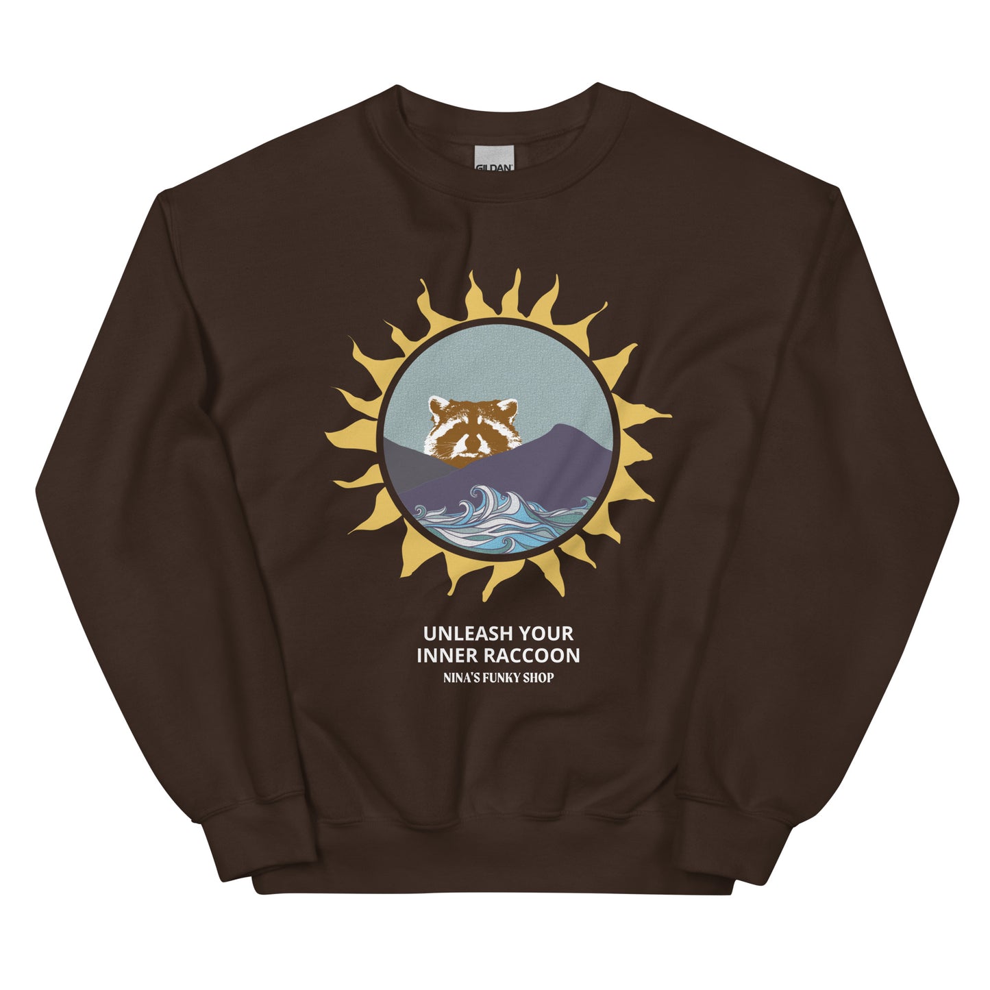 Brown Raccoon Mountain Sweatshirt - Unleash Your Inner Raccoon