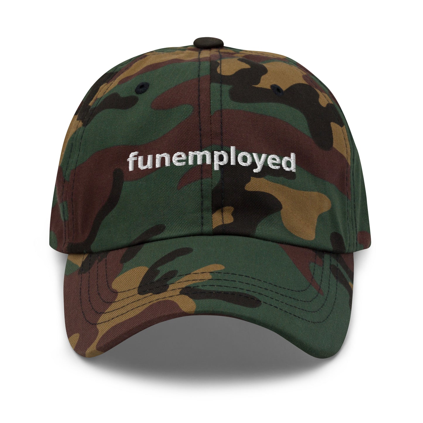 Camo Funemployed Dad Hat