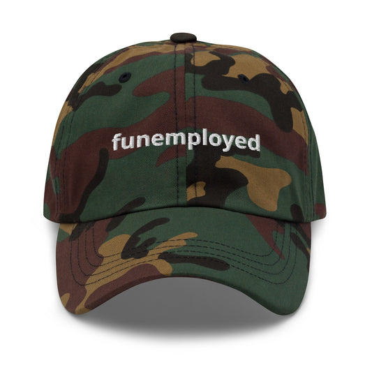Camo Funemployed Dad Hat