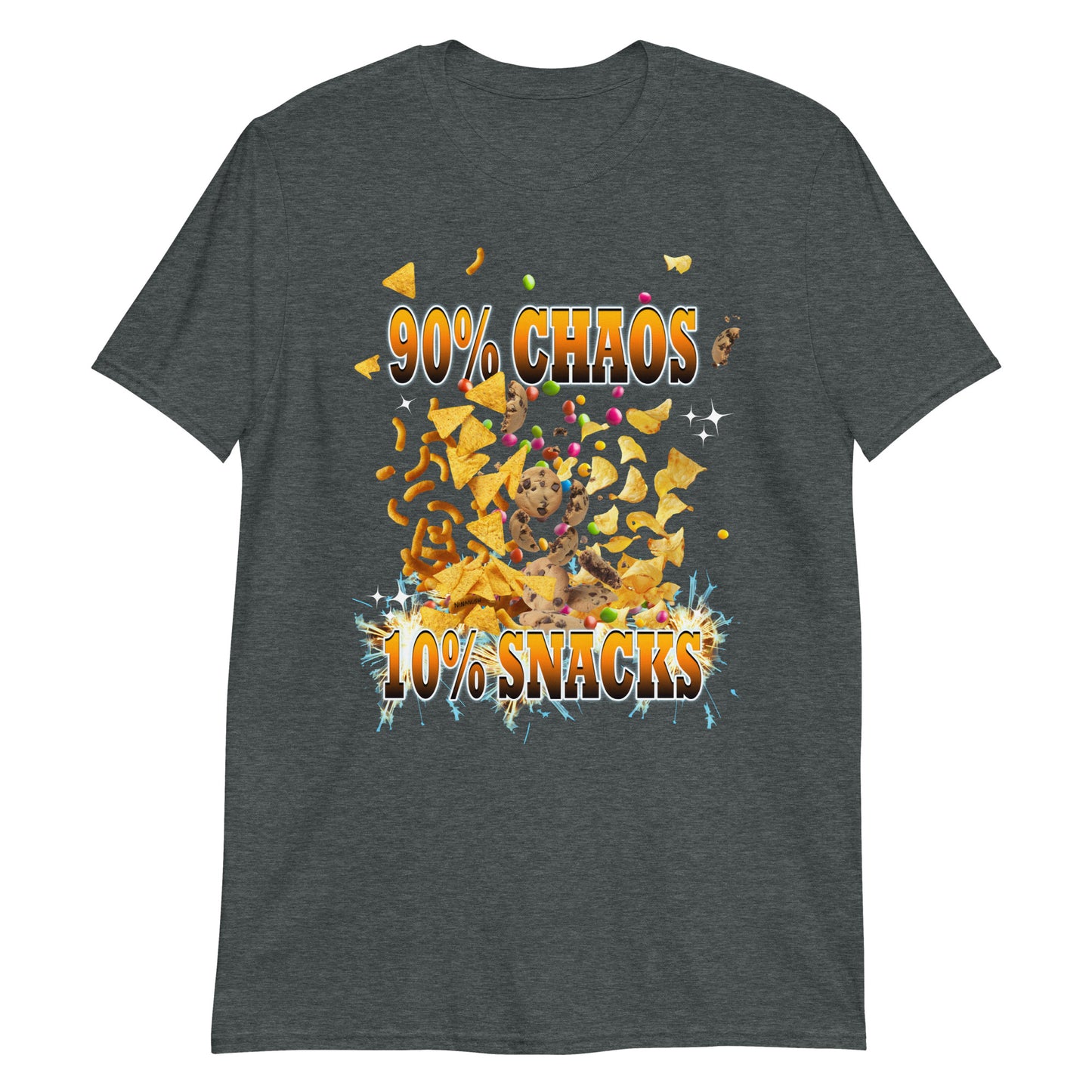 Dark Gray 90% Chaos 10% Snacks T-Shirt