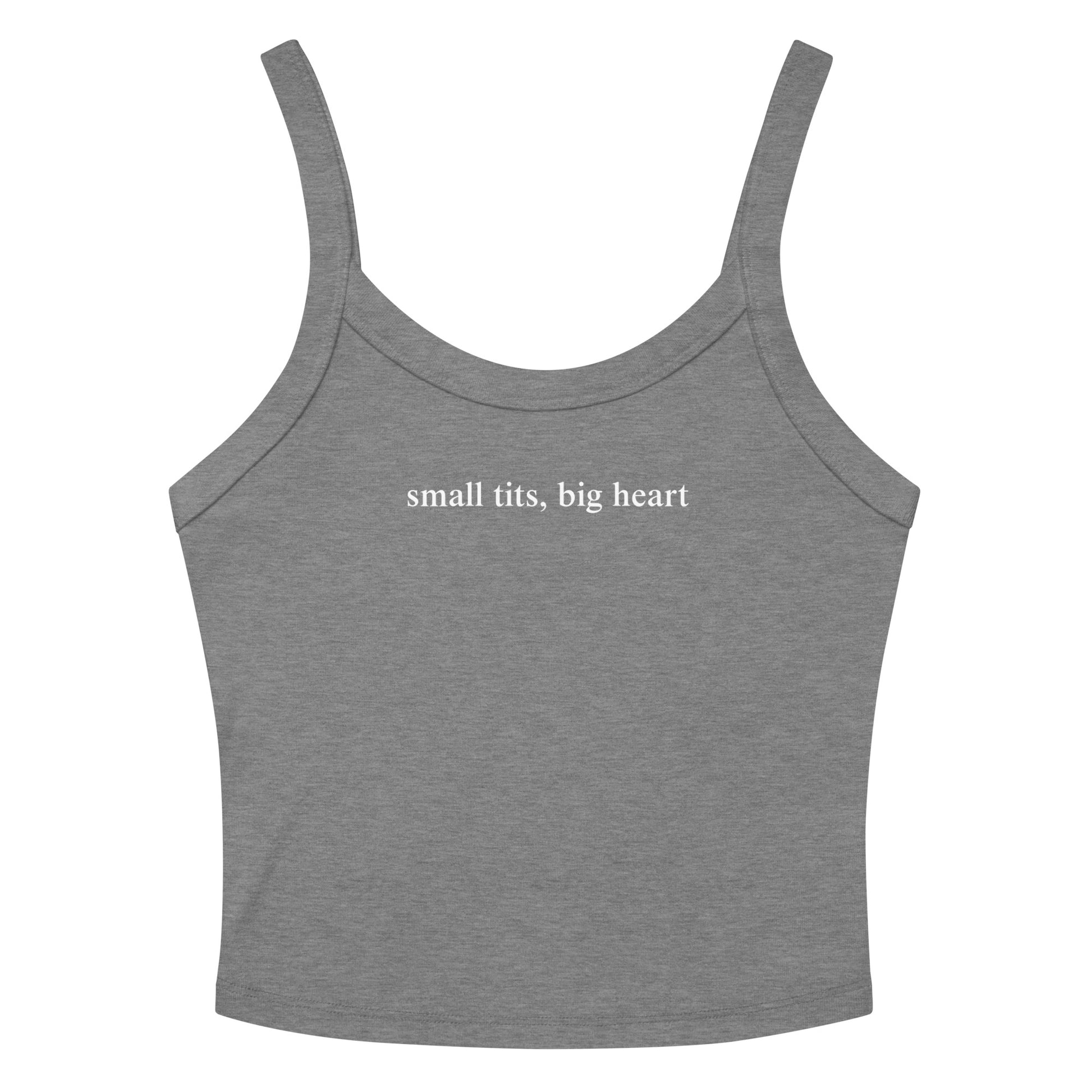 Dark Gray Small Tits, Big Heart Tank Top