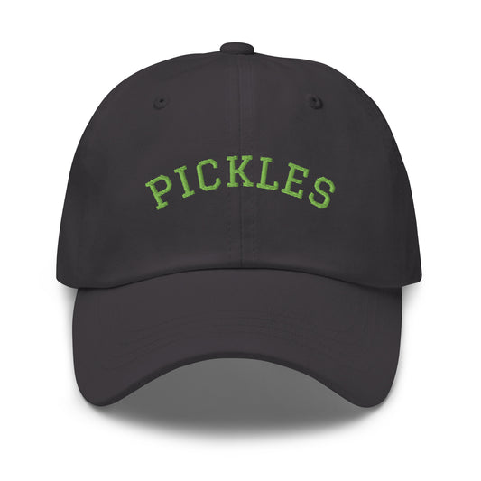 Dark Gray Varsity Style Pickles Dad Hat