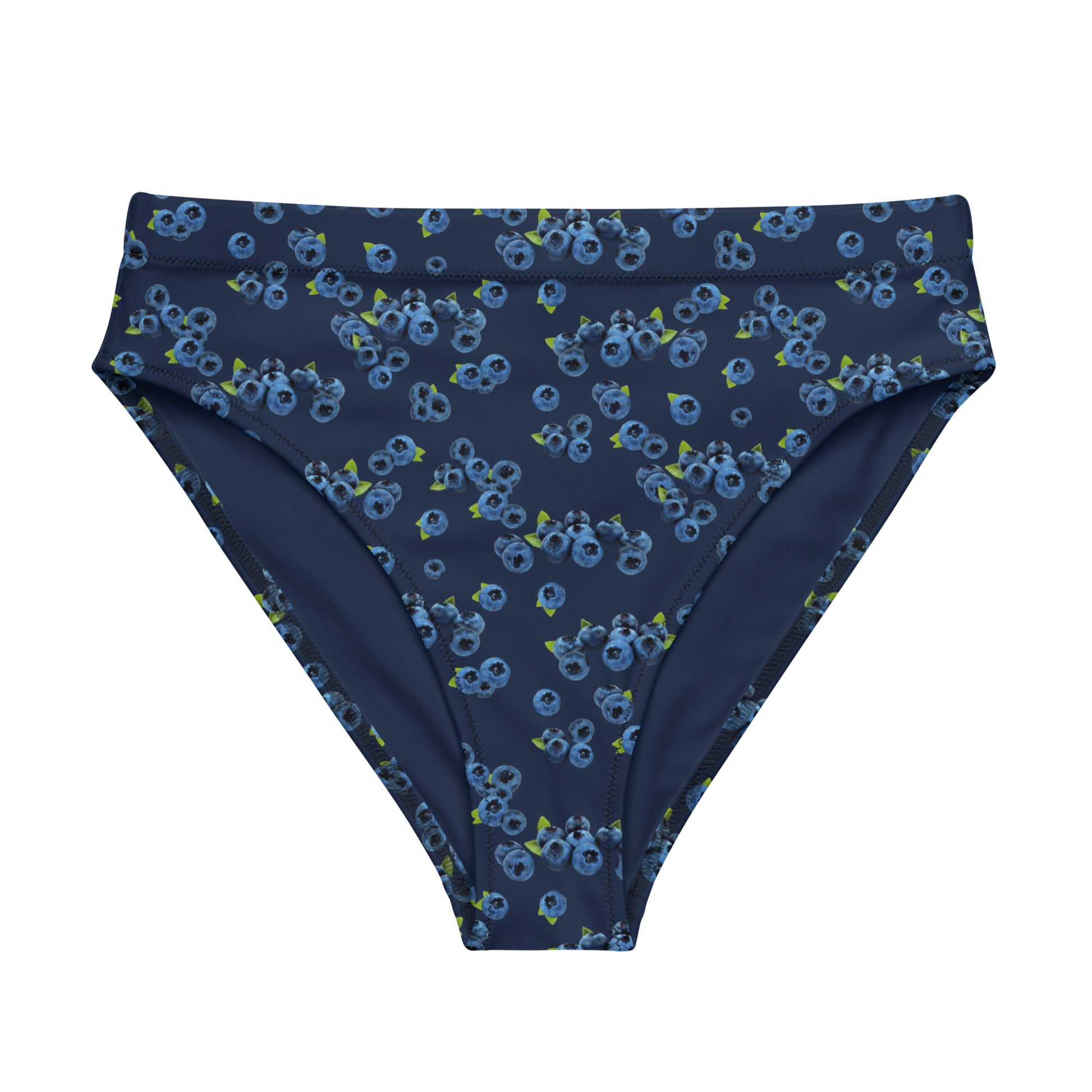 Eco Blueberries High-Waisted Bikini Bottom