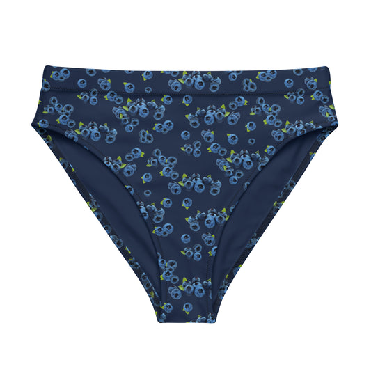 Eco Blueberries High-Waisted Bikini Bottom