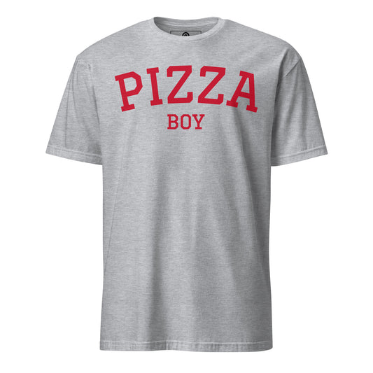 Gray Pizza Boy T-Shirt - Varsity Red