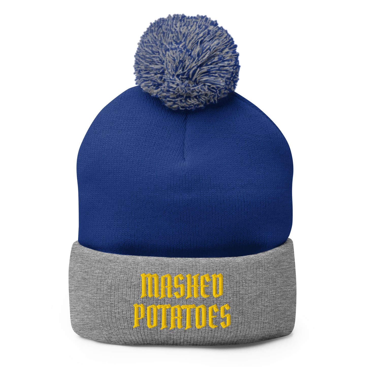Gray and Blue Old Fashioned Mashed Potatoes Beanie