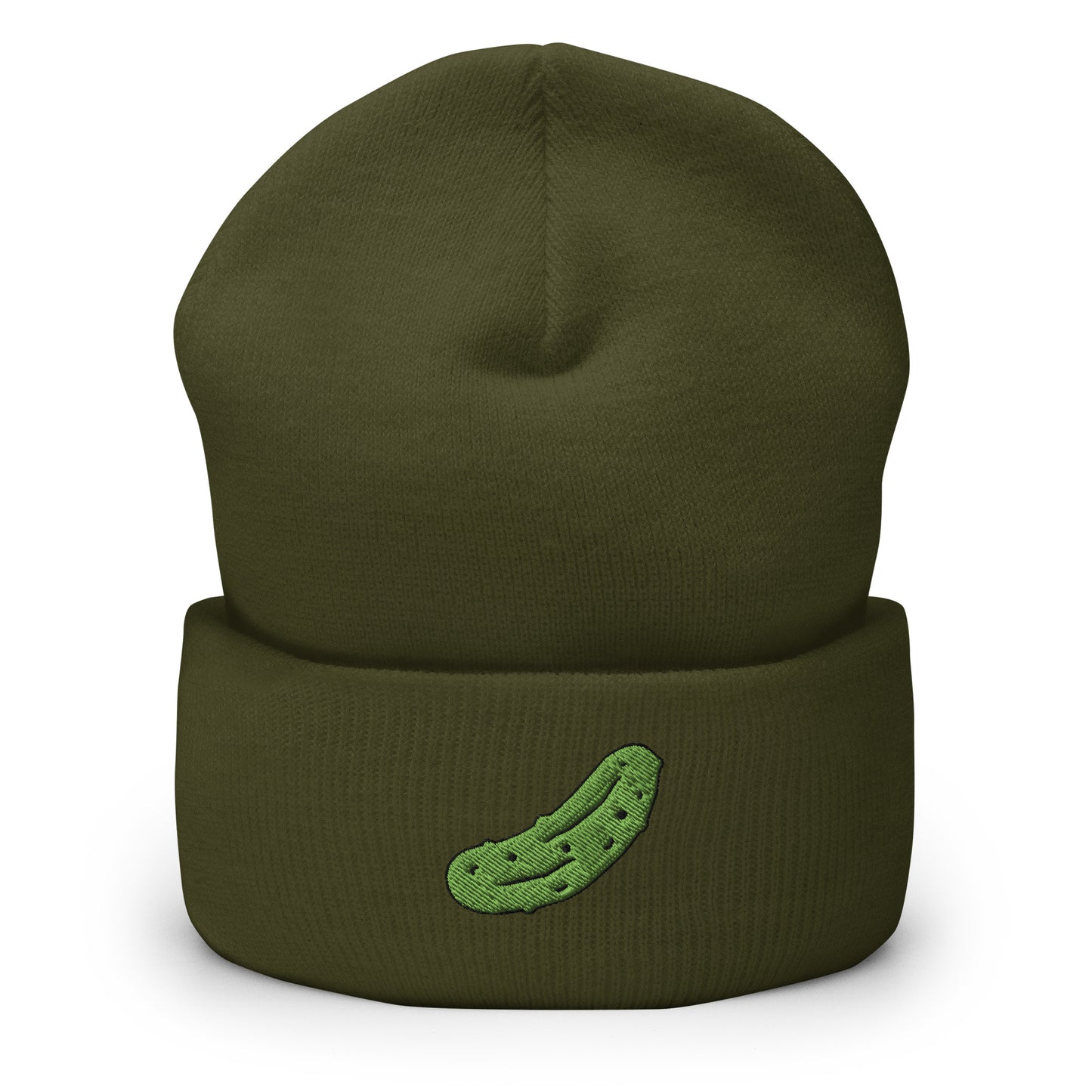 Army Green Pickle Cuffed Beanie