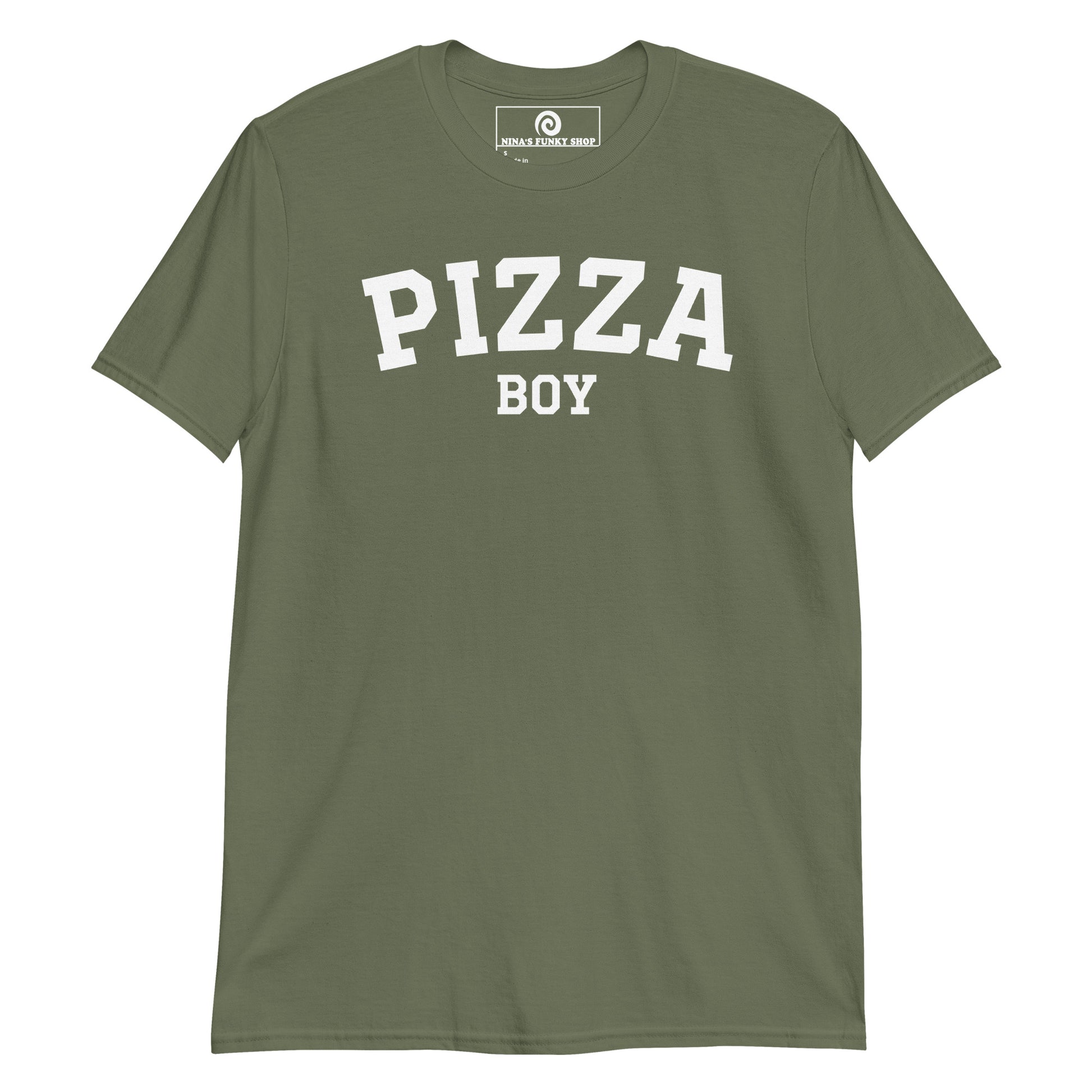 Green Pizza Boy T-Shirt - Varsity White