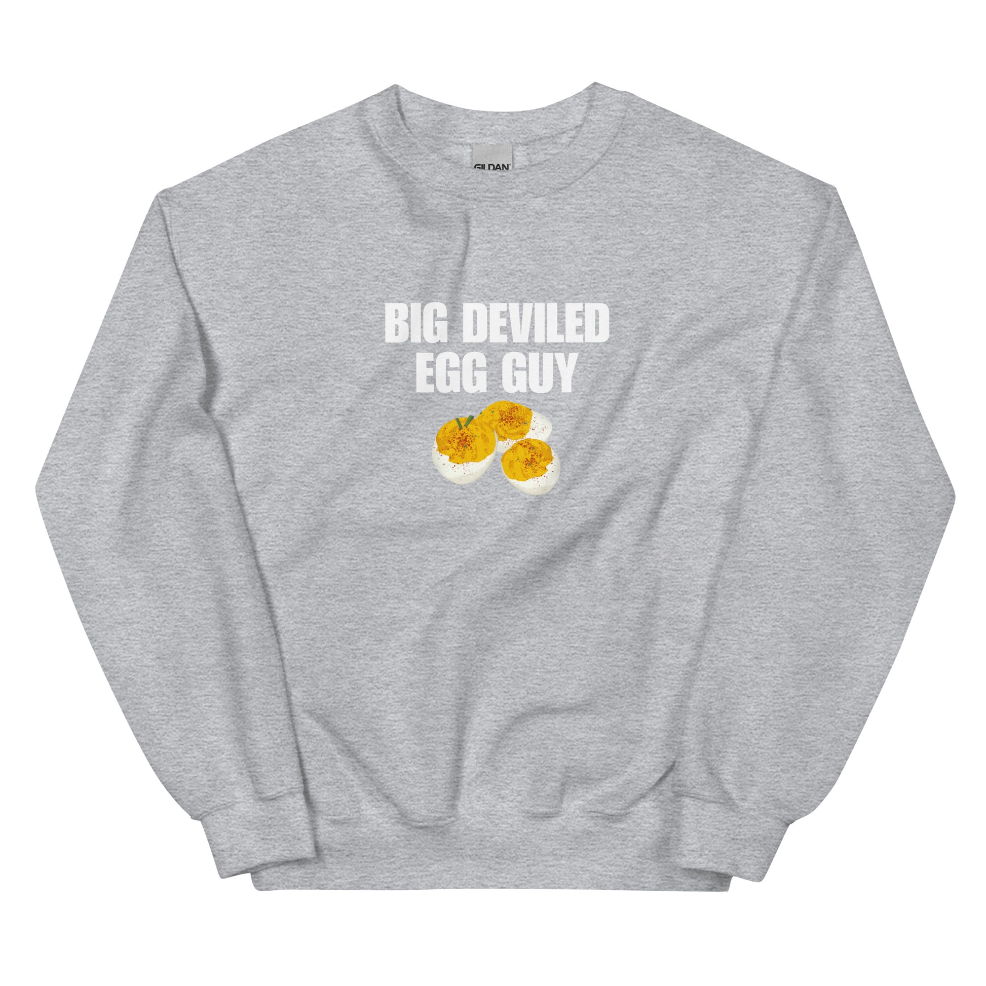 Light Gray Big Deviled Egg Guy Sweatshirt