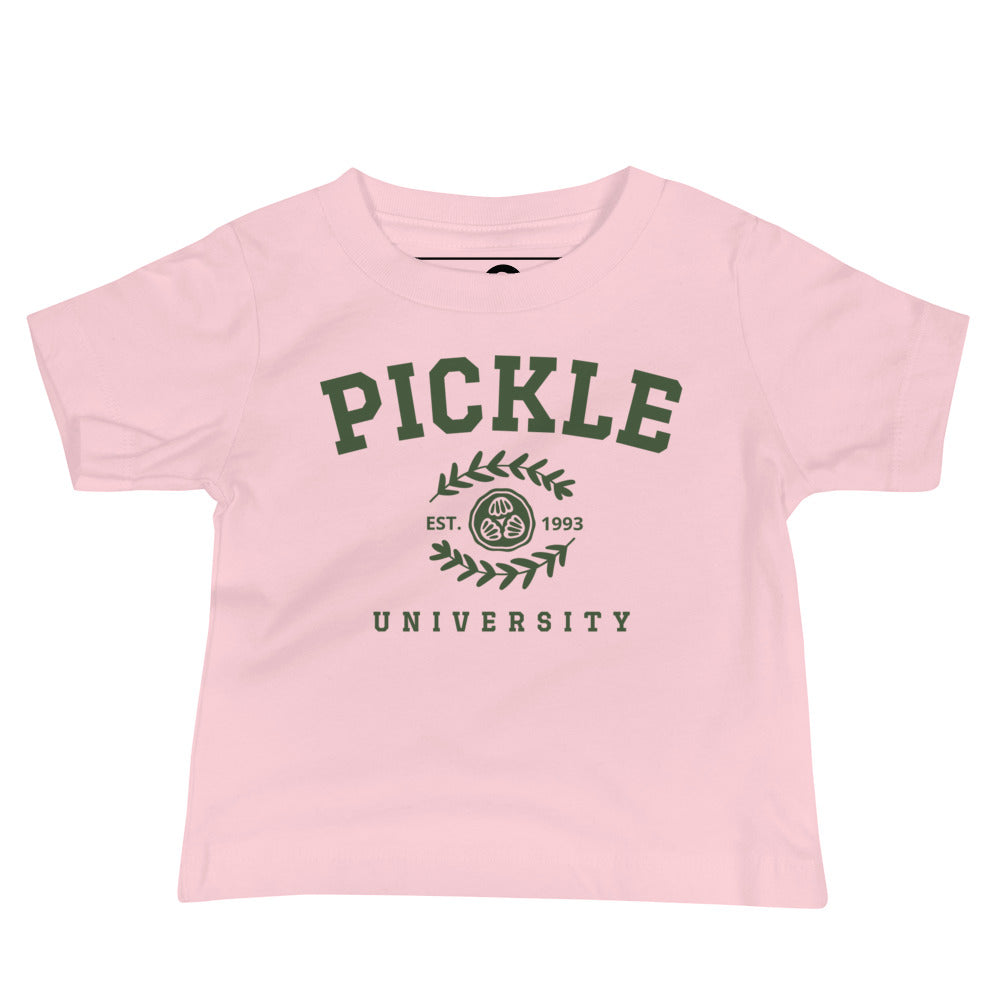 Light Pink Pickle University Baby T-Shirt