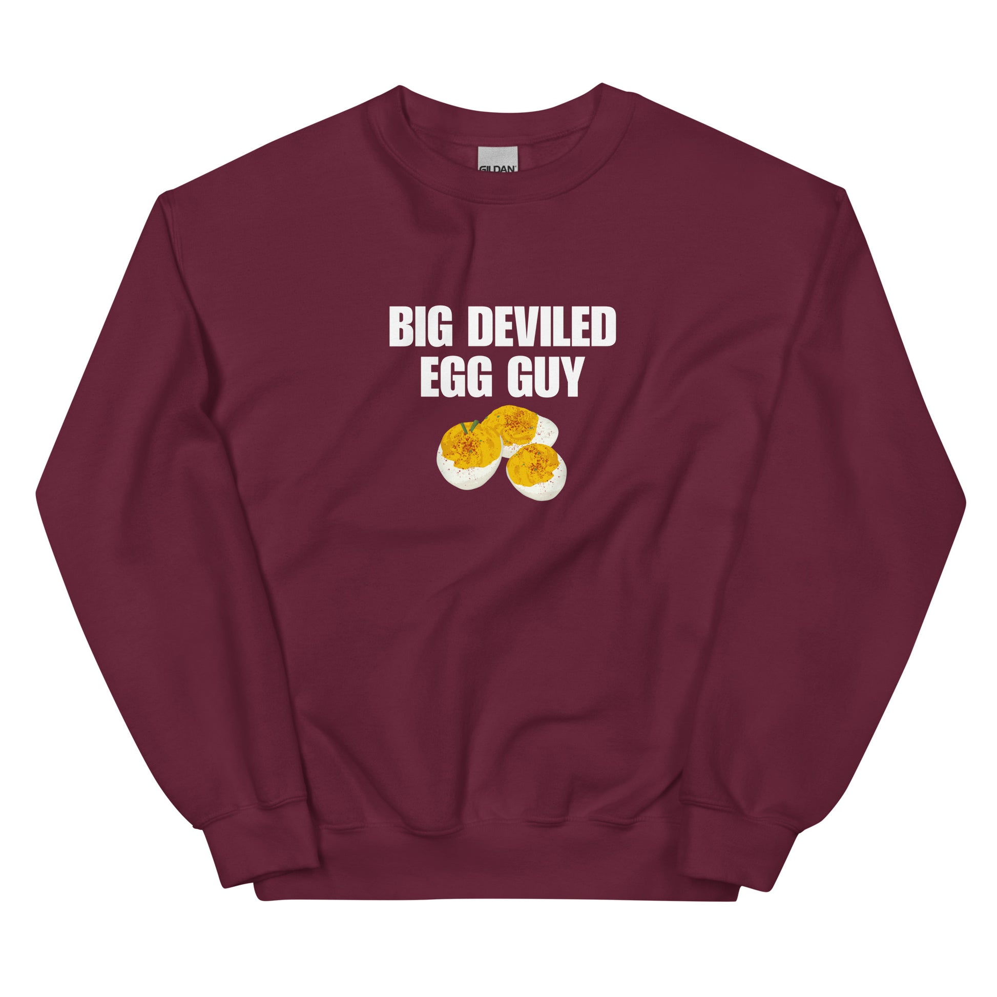Maroon Big Deviled Egg Guy Sweatshirt