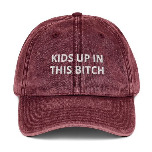 Maroon Kids Up In This Bitch Vintage Dad Hat
