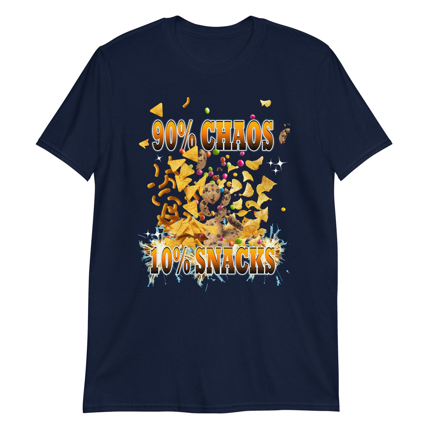 Navy 90% Chaos 10% Snacks T-Shirt