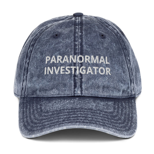 Navy Blue Paranormal Investigator Vintage Dad Hat
