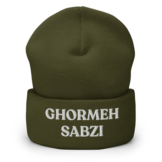Olive Green Ghormeh Sabzi Beanie