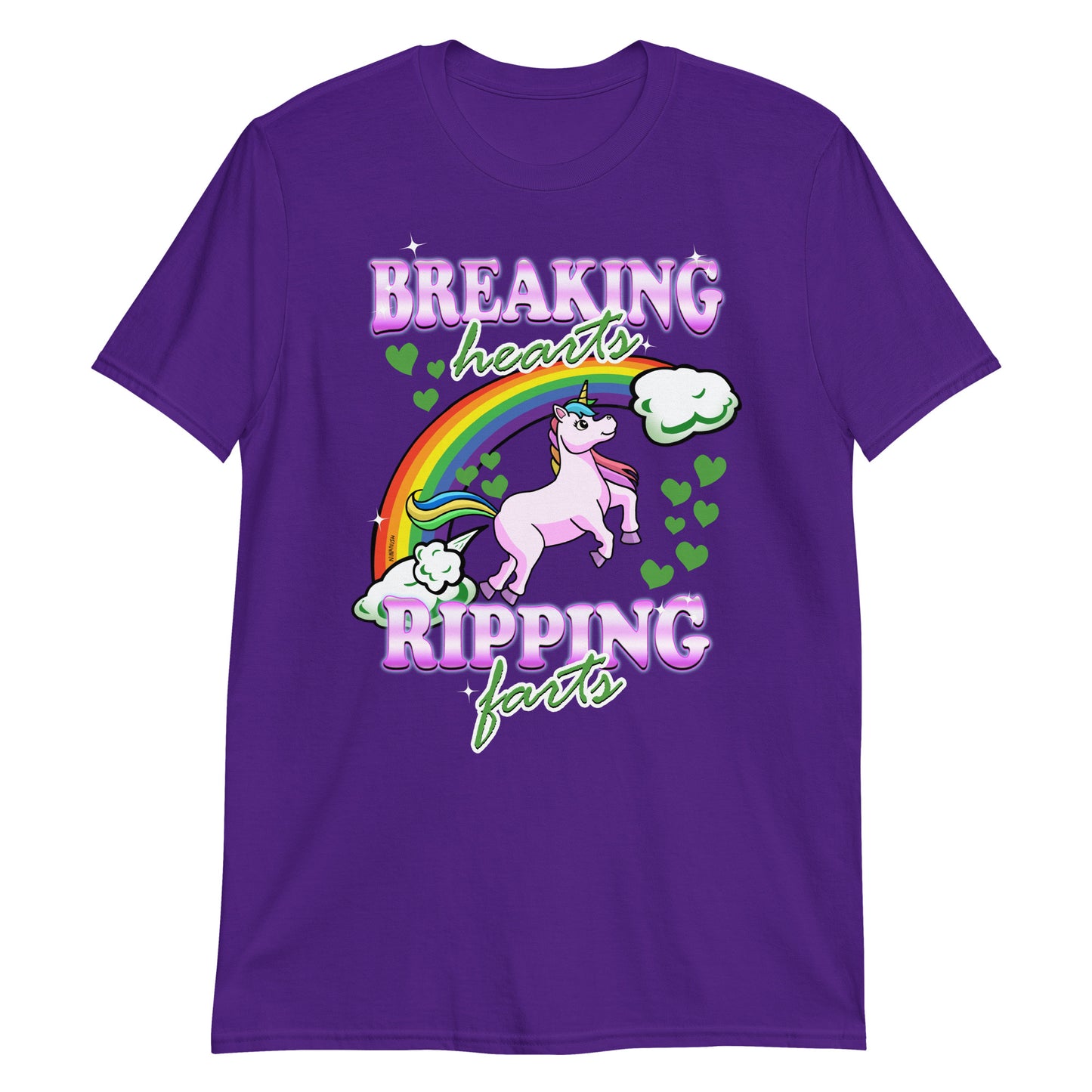 Purple Breaking Hearts Ripping Farts T-Shirt