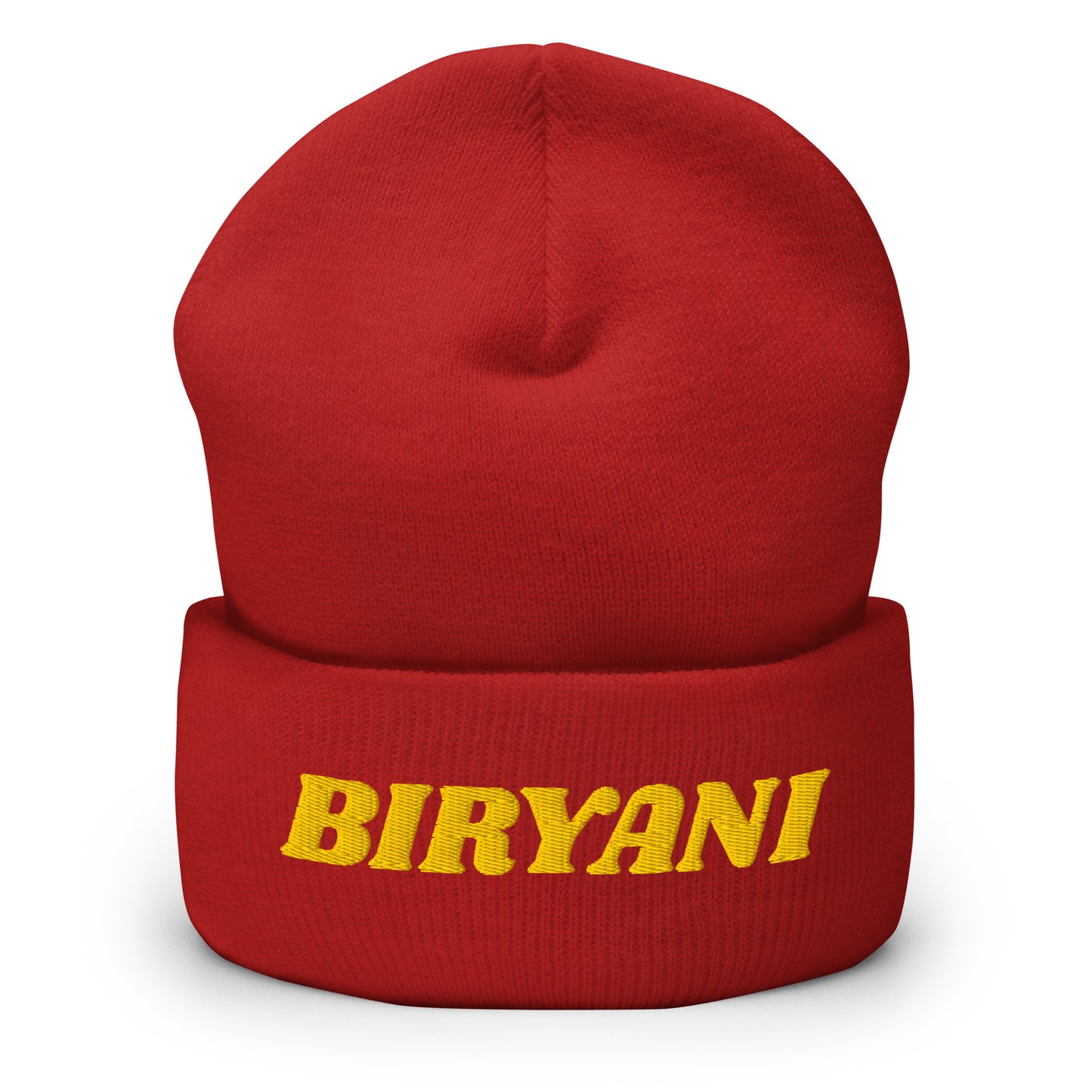 Red Biryani Cuffed Beanie