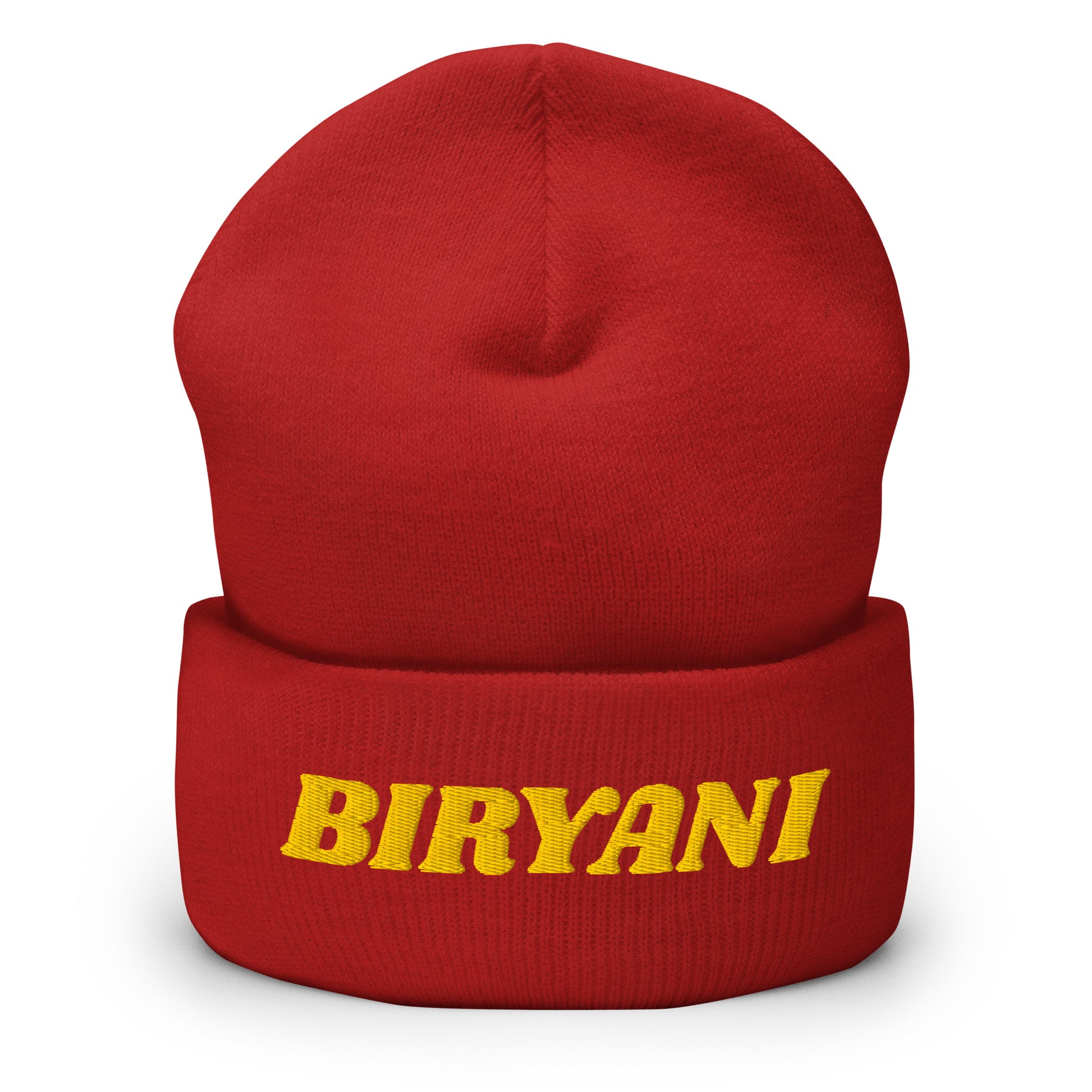 Red Biryani Cuffed Beanie