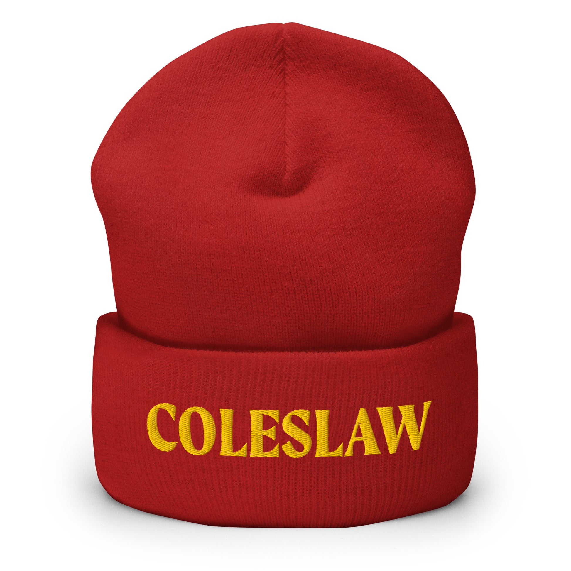 Red Coleslaw Cuffed Beanie