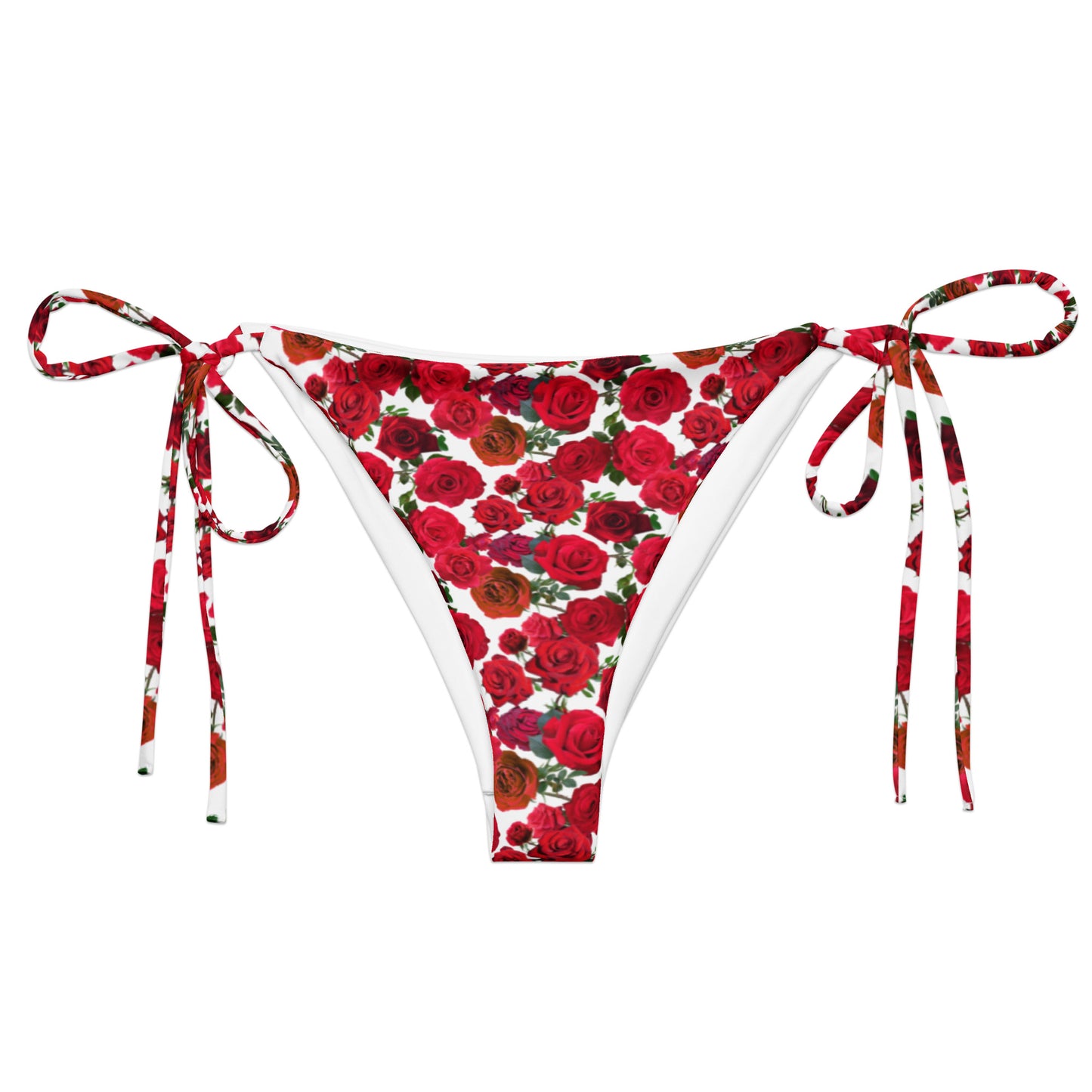 Red Roses Recycled Bikini Bottom
