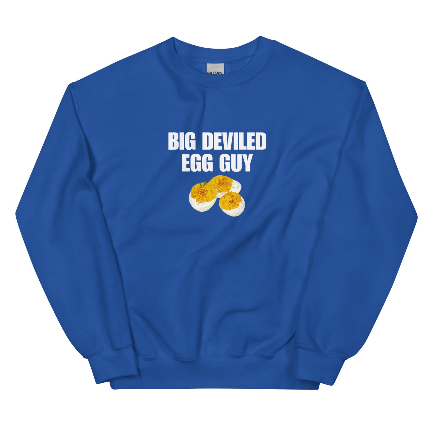 Royal Blue Big Deviled Egg Guy Sweatshirt