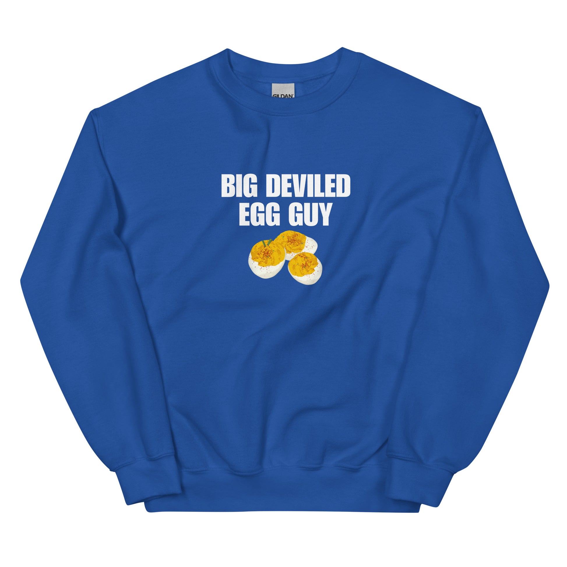 Royal Blue Big Deviled Egg Guy Sweatshirt