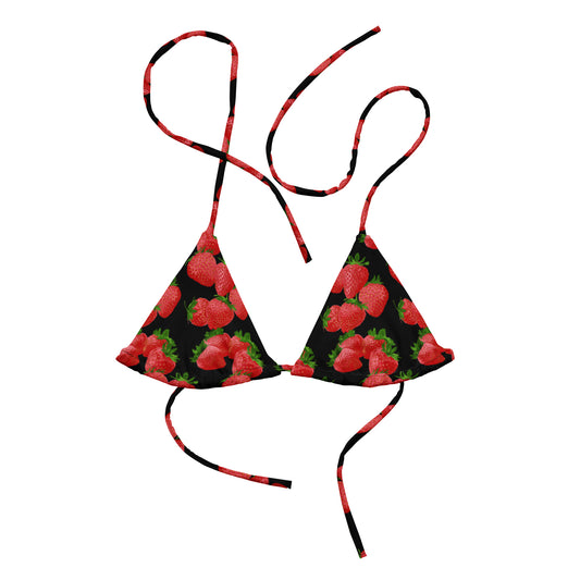 Strawberries Recycled Bikini Top