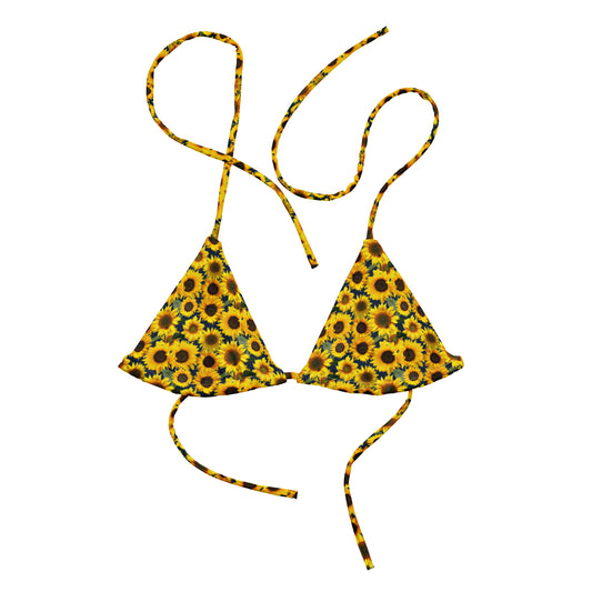 Sunflowers Recycled Bikini Top