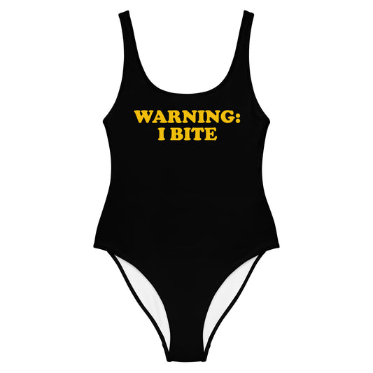 Warning: I Bite One-Piece Swimsuit