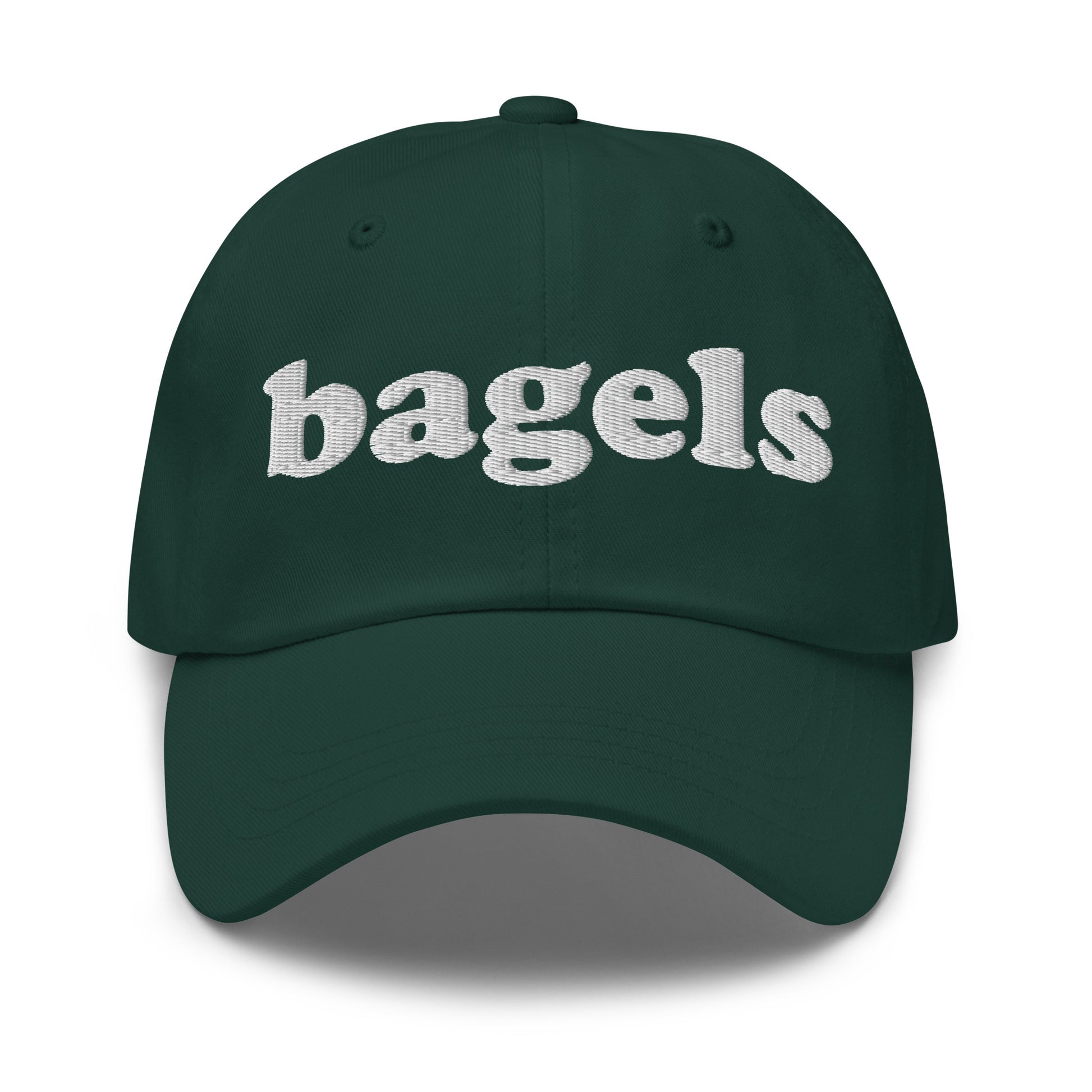 Green Bagels Hat - Our Bagels Hat is comfortable, adjustable and comes in a variety of colors, expertly embroidered just for you. It's a funny dad hat for bagels lovers and foodies alike. Perfect for everyday streetwear or a gift for a bagel enthusiast. 

