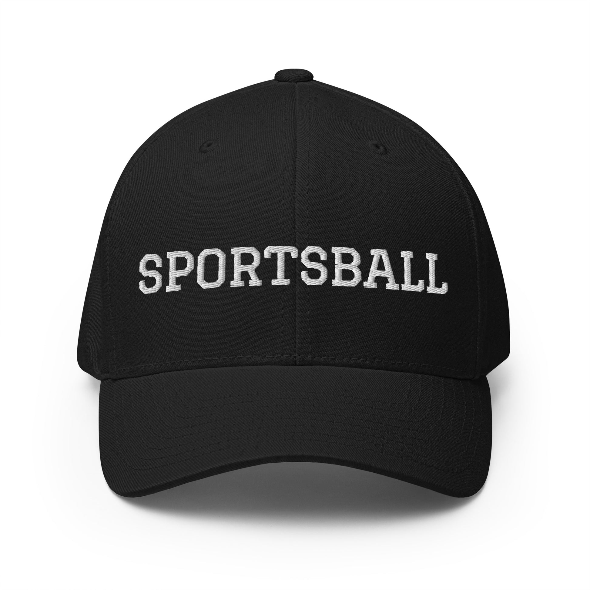 Black This Sportsball Hat is funny, sarcastic and perfect for all your game day activities. Available in two sizes with an elastic stretch band, this hat is comfortable, comes in a variety of colors and is made just for you. It has an athletic shape with a curved visor and a sarcastic sports fan design, expertly embroidered on the front. 