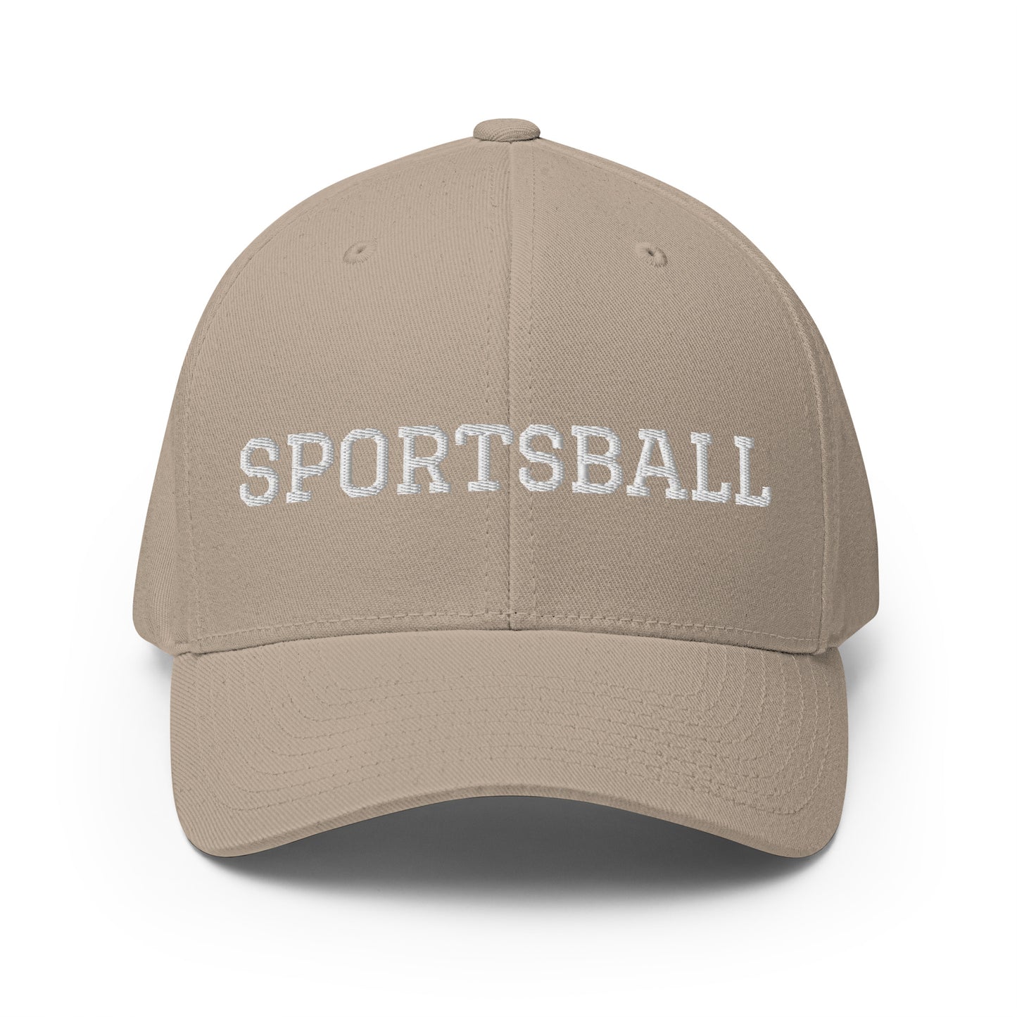 Khaki This Sportsball Hat is funny, sarcastic and perfect for all your game day activities. Available in two sizes with an elastic stretch band, this hat is comfortable, comes in a variety of colors and is made just for you. It has an athletic shape with a curved visor and a sarcastic sports fan design, expertly embroidered on the front. 
