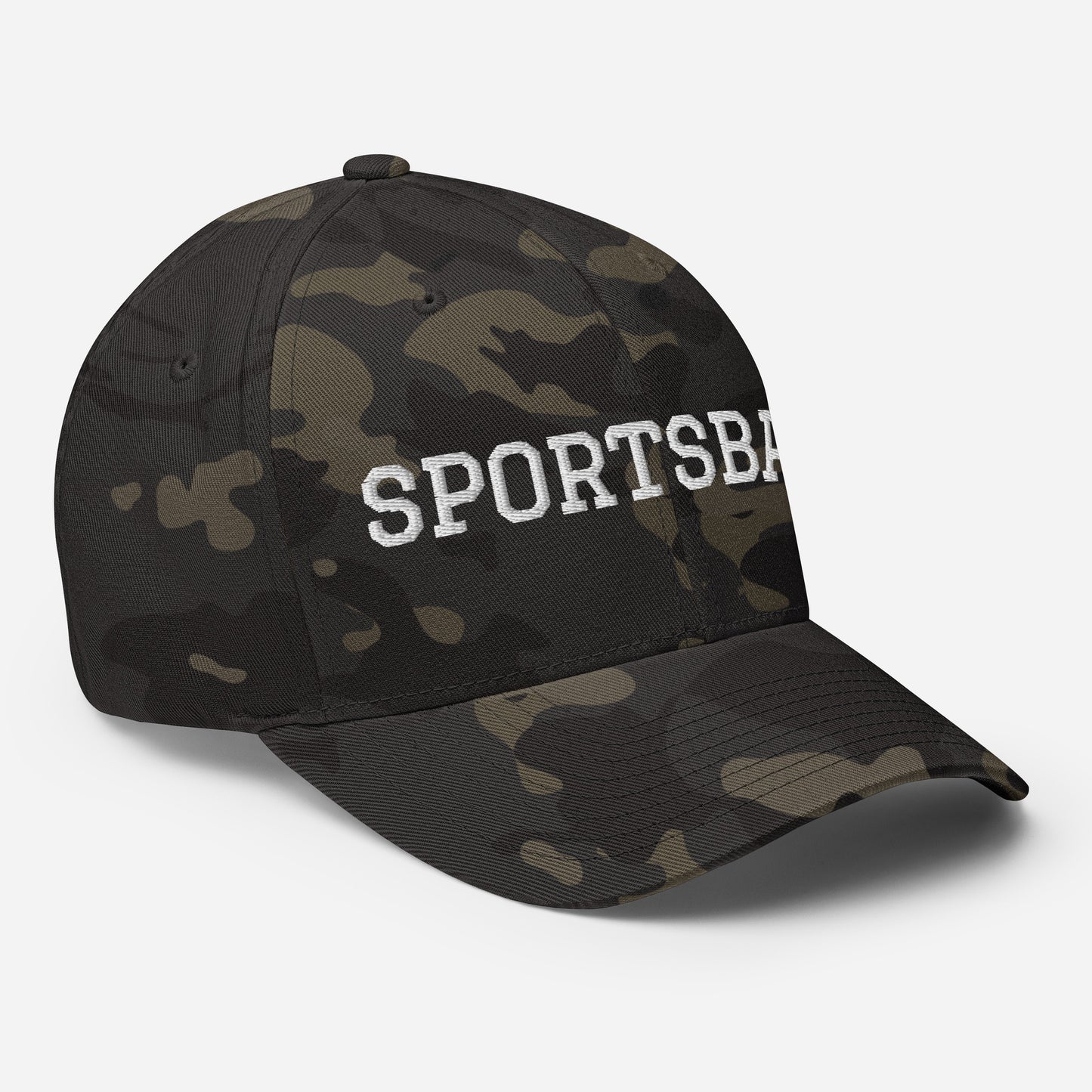Camo - This Sportsball Hat is funny, sarcastic and perfect for all your game day activities. Available in two sizes with an elastic stretch band, this hat is comfortable, comes in a variety of colors and is made just for you. It has an athletic shape with a curved visor and a sarcastic sports fan design, expertly embroidered on the front. 
