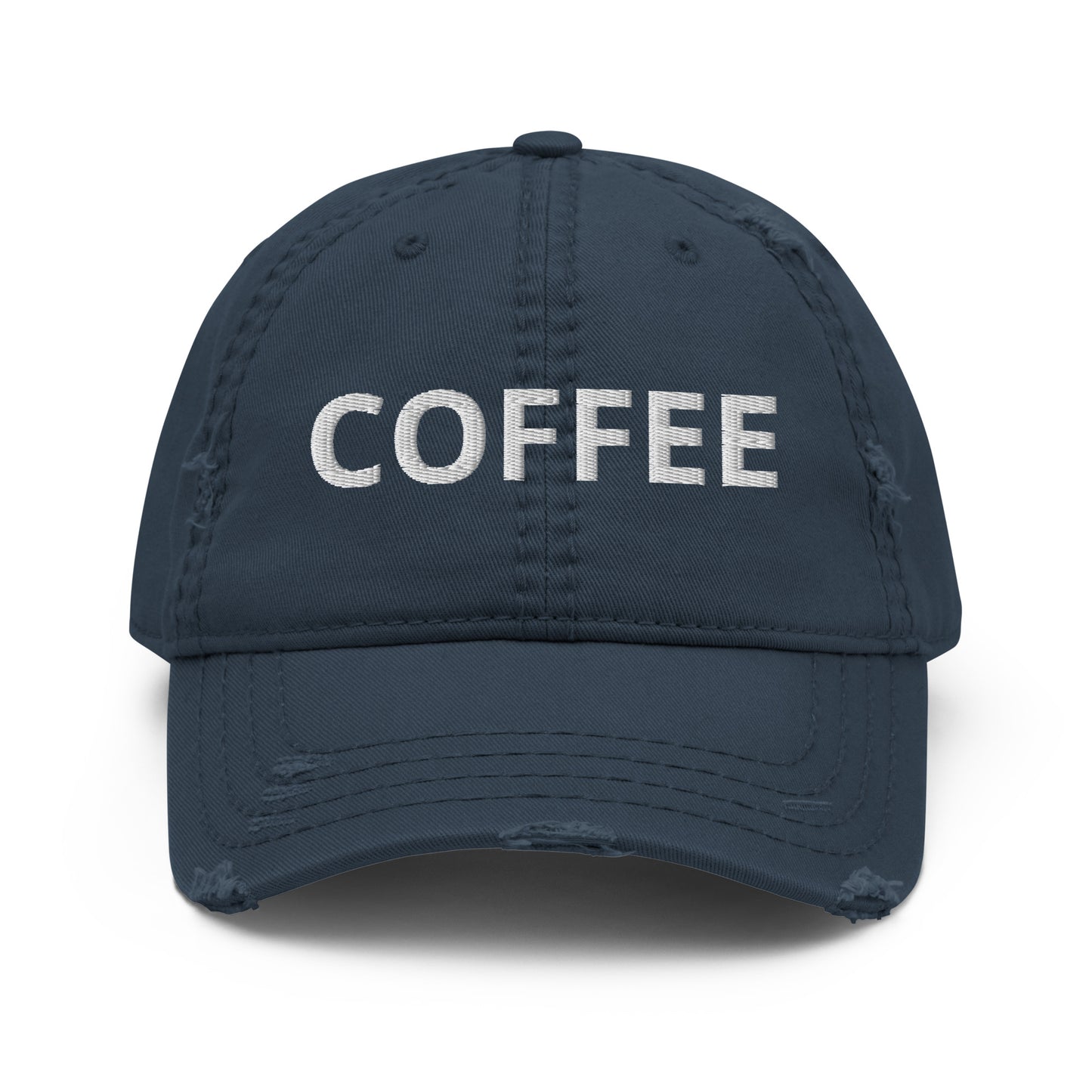 Navy Coffee dad hat - Are you a coffee enthusiast? Looking for a gift for a coffee addict? Our coffee hat is just what you need. It's a classic dad hat that's comfortable, adjustable and expertly embroidered just for you.