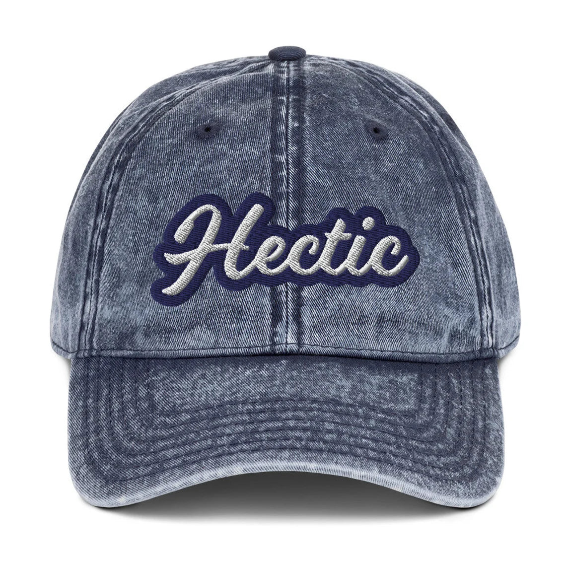 Unisex embroidered blue hectic hat - This hectic dad hat is funny, colorful and made for for hectic people. This hectic hat has a faded material and unique design with a vintage style look. Wear it as an everyday hat or give it as a funny gift to hectic friend. Stand out in this hectic hat, it's a stylish funny dad hat that's sure to turn heads.