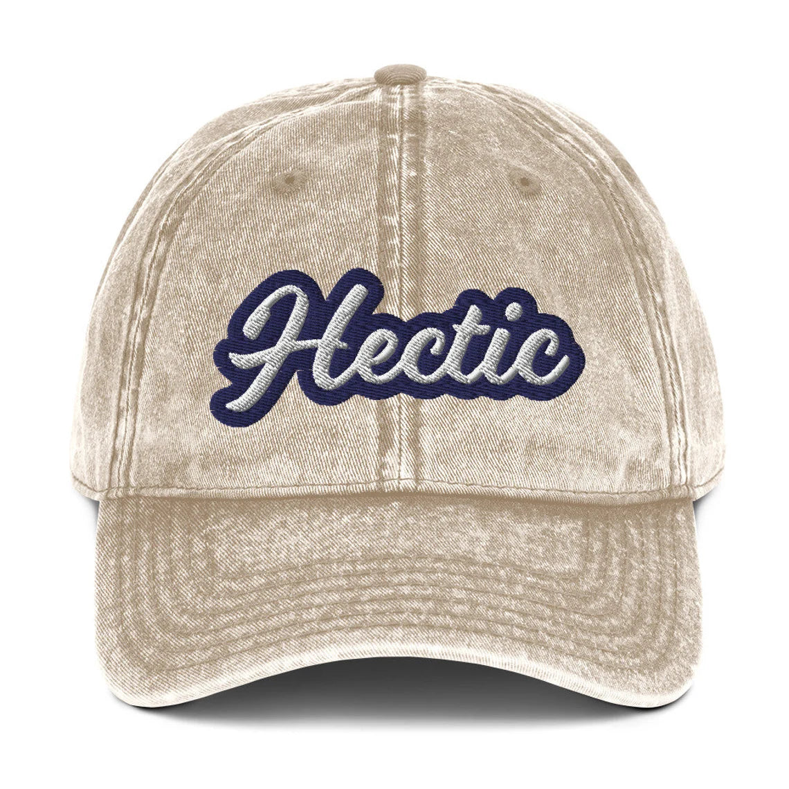 Beige hectic hat - This hectic dad hat is funny, colorful and made for for hectic people. This hectic hat has a faded material and unique design with a vintage style look. Wear it as an everyday hat or give it as a funny gift to hectic friend. Stand out in this hectic hat, it's a stylish funny dad hat that's sure to turn heads.